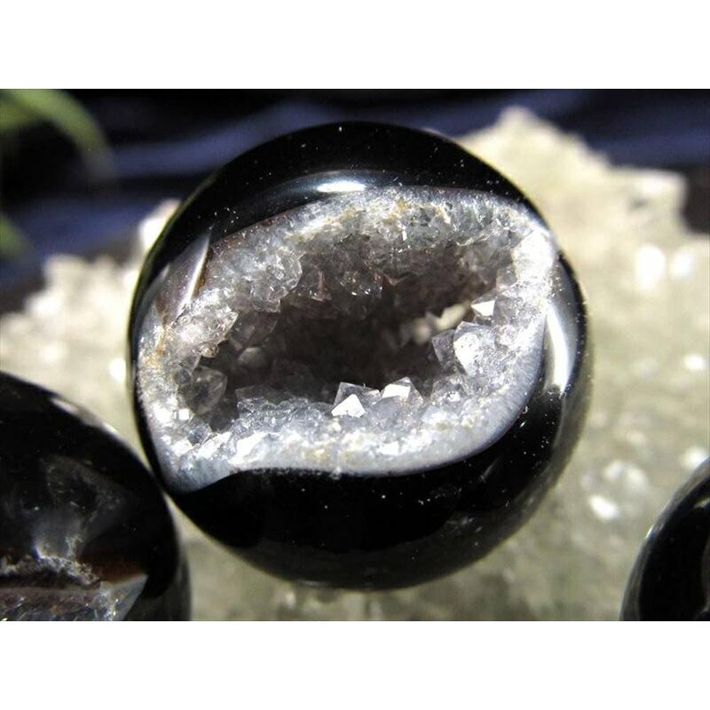 開運 笑口アゲート 瑪瑙 丸玉置物 1個売り 直径約18mm-22mm 瑪瑙&水晶