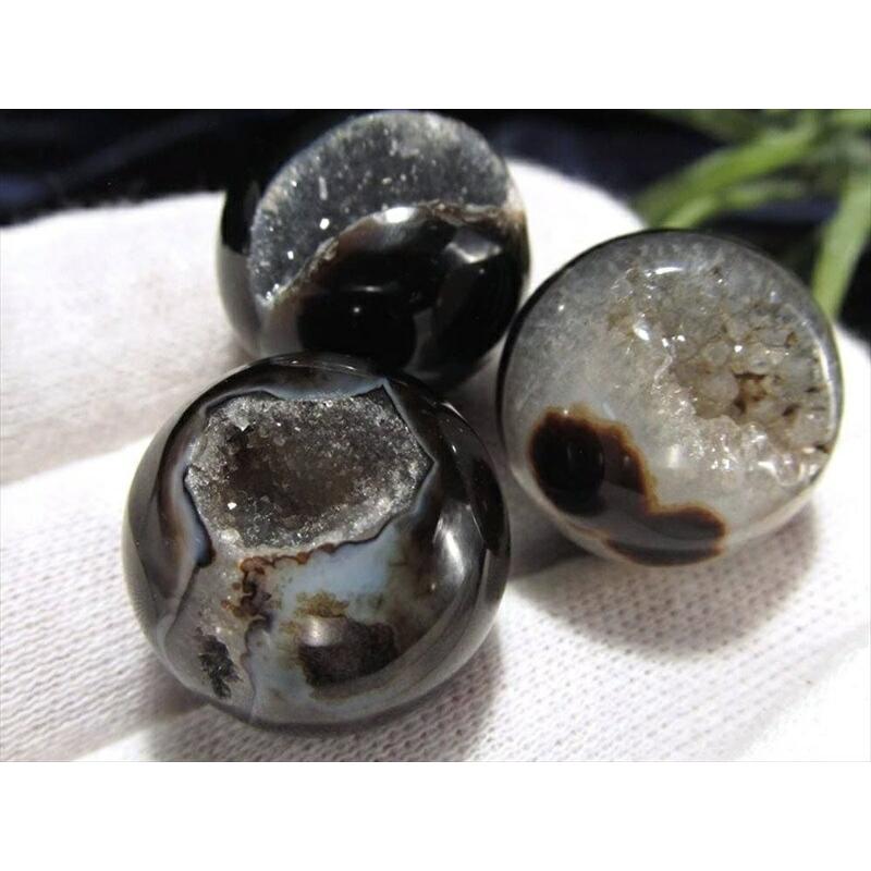 開運 笑口アゲート(瑪瑙) 丸玉置物 1個売り 直径約18mm-22mm 瑪瑙&水晶