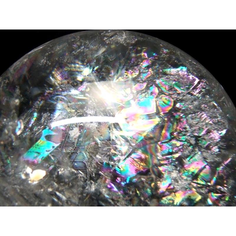 バイヤー厳選 5A 天然 虹入り 水晶 丸玉 台座付き 重さ1041g φ91mm レインボー水晶 すべての浄化と純粋さの象徴 極上天然石 一点もの ブラジル産の画像