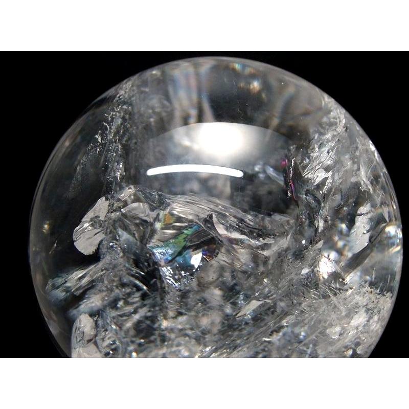 バイヤー厳選 5A 天然 虹入り 水晶 丸玉 台座付き 重さ1041g φ91mm レインボー水晶 すべての浄化と純粋さの象徴 極上天然石 一点もの ブラジル産の画像