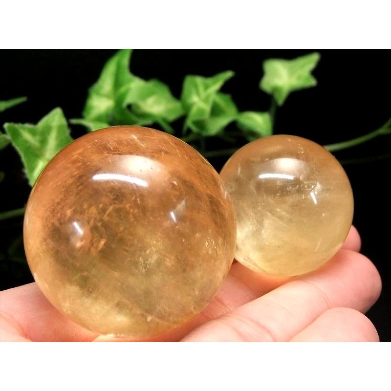 別格 5A ゴールデンカルサイト 丸玉 直径約30mm-32mm 透明感抜群 美麗