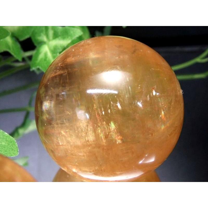 別格 5A ゴールデンカルサイト 丸玉 直径約30mm-32mm 透明感抜群 美麗