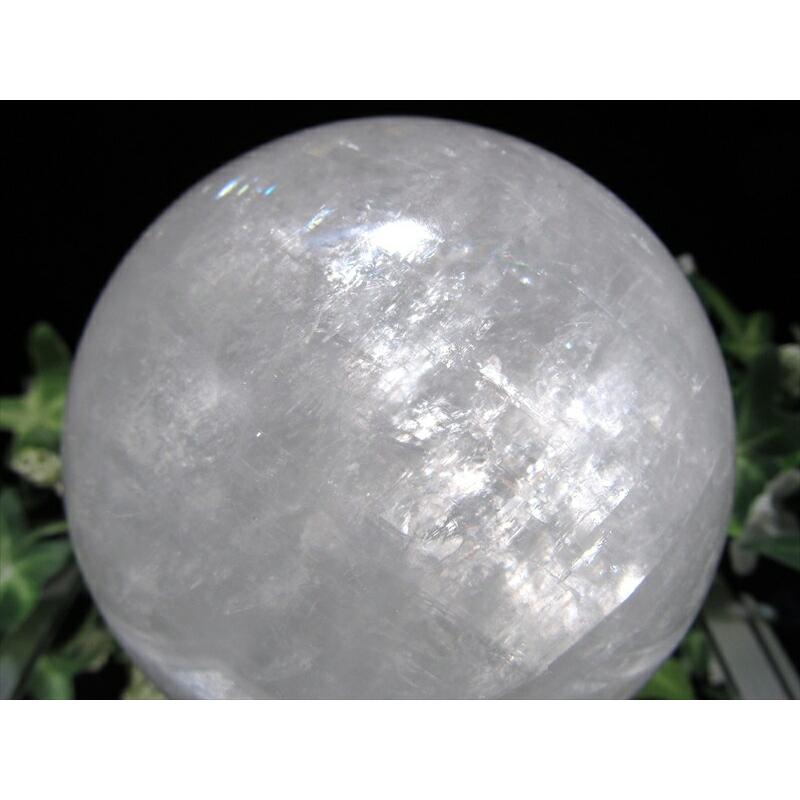 4A ホワイトカルサイト 丸玉 台座付 直径89mm 重さ1021g エネルギーの