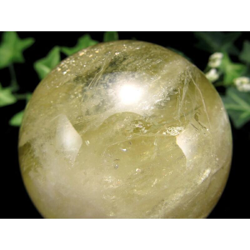 虹入り ミルキー シトリン 丸玉 台座付 直径62mm 金運 財運 幸運