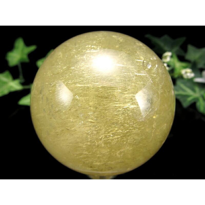 虹入り ミルキー シトリン 丸玉 台座付 直径62mm 金運 財運 幸運