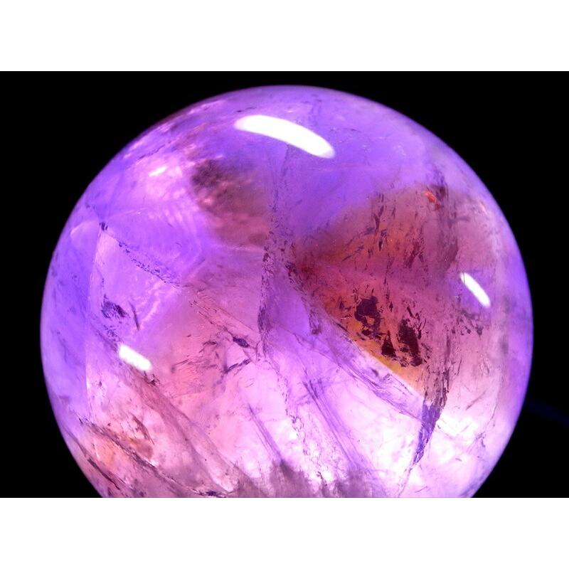 天使の指紋だらけ♡ トラピッチェ アメジスト アメトリン スフィア 丸玉 天然石 天使の指紋だらけ♡ トラピッチェ アメジスト アメトリン スフィア 丸