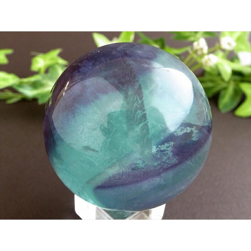 グラデーションが美しい マルチカラーフローライト 丸玉 直径約47mm 重さ約191g フローライト 天才の石 つやつや光沢 一点物 蛍石 アメリカ産 パワーストーン | ブランド登録なし | 03