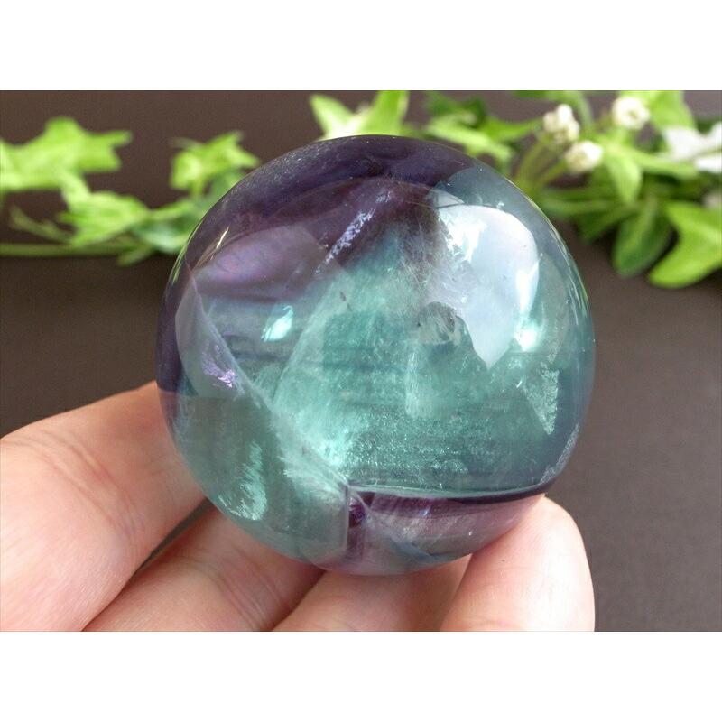 グラデーションが美しい マルチカラーフローライト 丸玉 直径約47mm 重さ約191g フローライト 天才の石 つやつや光沢 一点物 蛍石 アメリカ産 パワーストーン | ブランド登録なし | 04