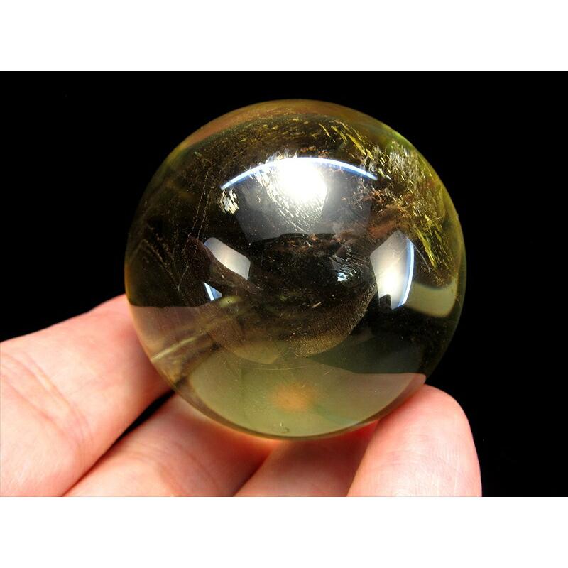 ラダー 5A 超透明 天翔ける シトリン 丸玉 台座付 直径44mm 重さ116g 金運 財運 幸運 お守りにも 一点もの ブラジル産 パワーストーン 天然石 | ブランド登録なし | 04