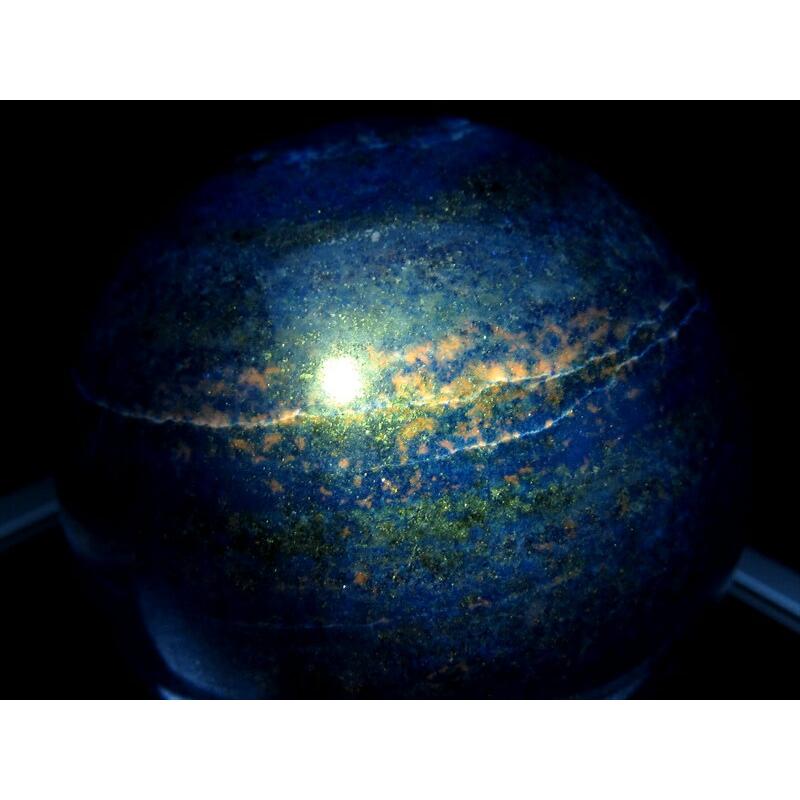 【パワーストーン】ラピスラズリ 球体 約4cm スタンド付き 4A ラピスラズリ 丸玉 台座付 直径66mm 重さ494g つやつや光沢のある