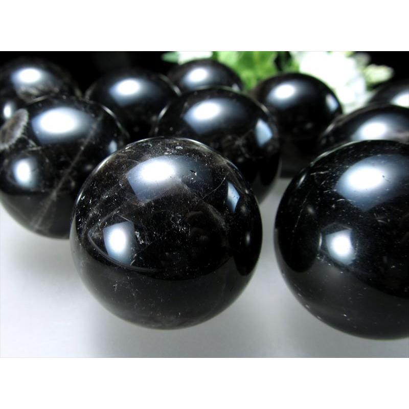 大人気 モリオンスフィア 2A 黒水晶 モリオン 丸玉 置物 直径約34mm