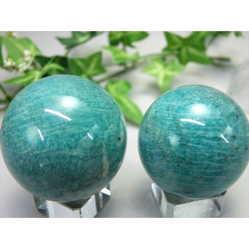 人気の霜降り & シラー アマゾナイト（天河石）丸玉 直径36mm-38mm 1個