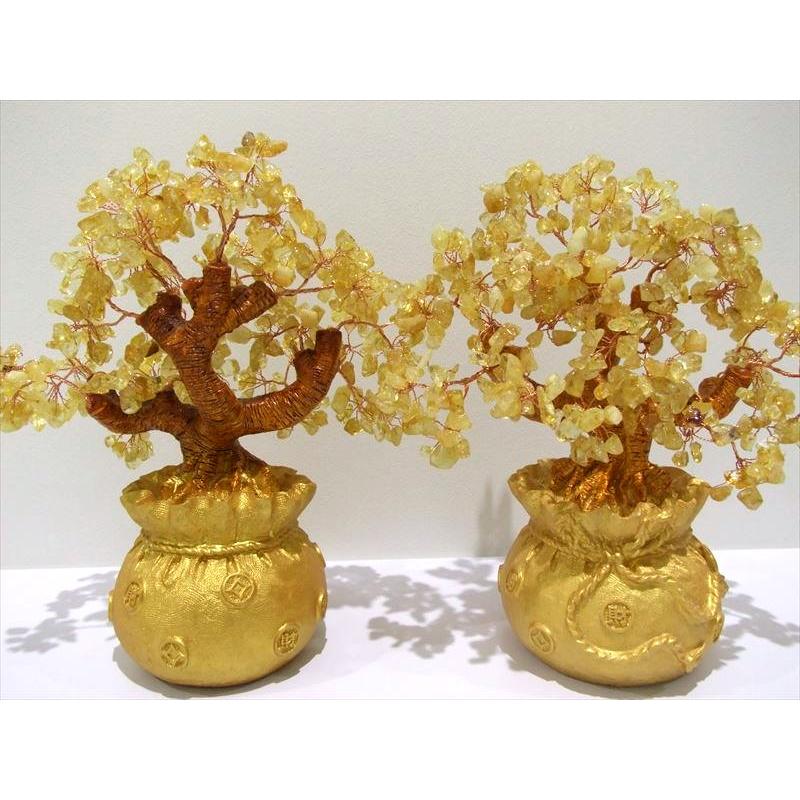 招財樹 シトリン 金のなる木 大 縦約27cm 黄水晶 風水アイテム