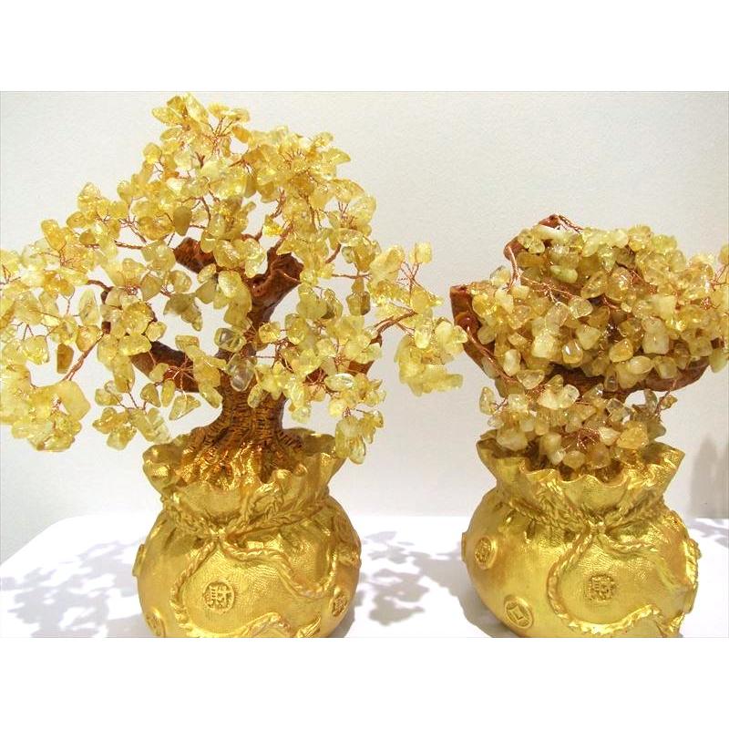 招財樹 シトリン 金のなる木 大 縦約27cm 黄水晶 風水アイテム