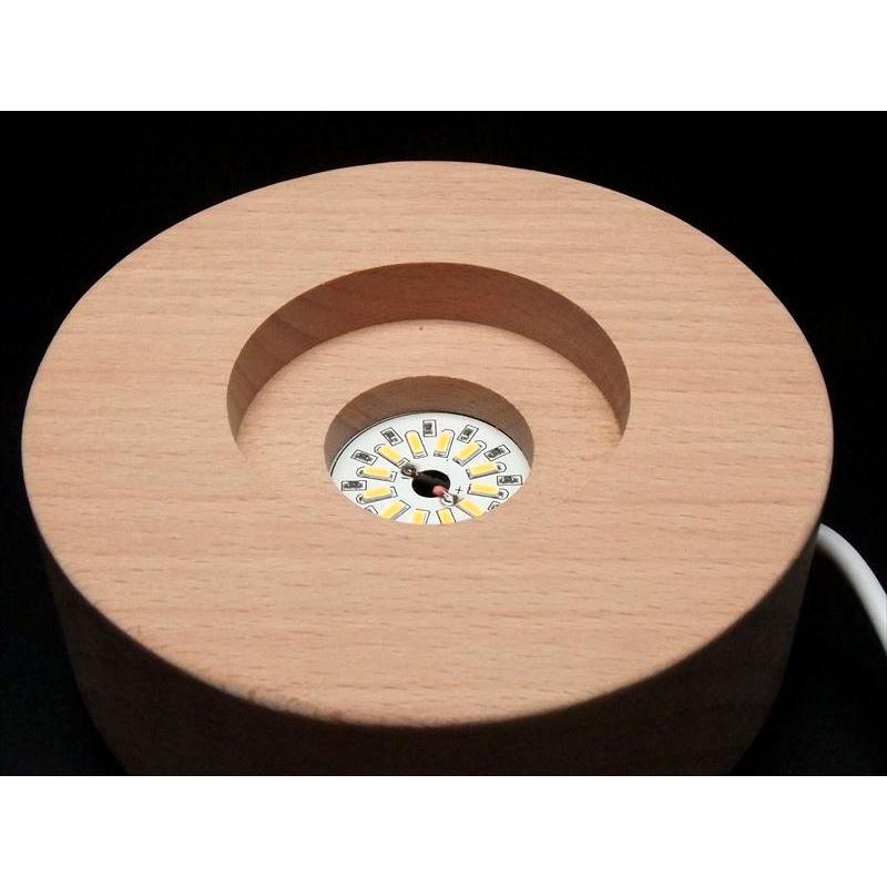 3Dフラワーオブライフ 生命の花 クリスタルガラス製 LED台座付き 直径