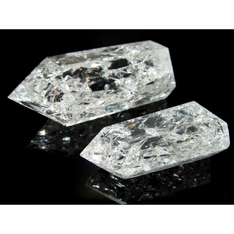 【オススメ】☆レインボー入りクラック水晶ポイント☆ レインボークラック水晶 ポイント 80g-100g 開運・幸運・浄化の