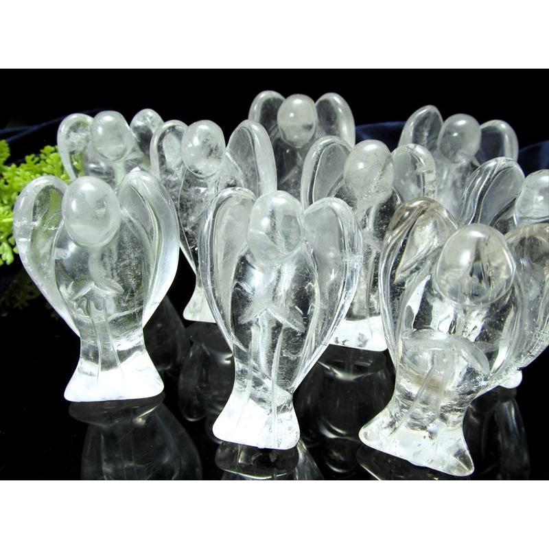 ★特選一品★幸福を運ぶ『天使モチーフ』【天然水晶エンジェル彫り置物１体】❤️ 天使の微笑み ベビーエンジェル 天然 水晶彫刻置物 高さ約50mm