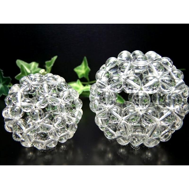 制作保証書付き 水晶 フラーレン 約4mm珠使用 直径約30mm 重さ約12g 90