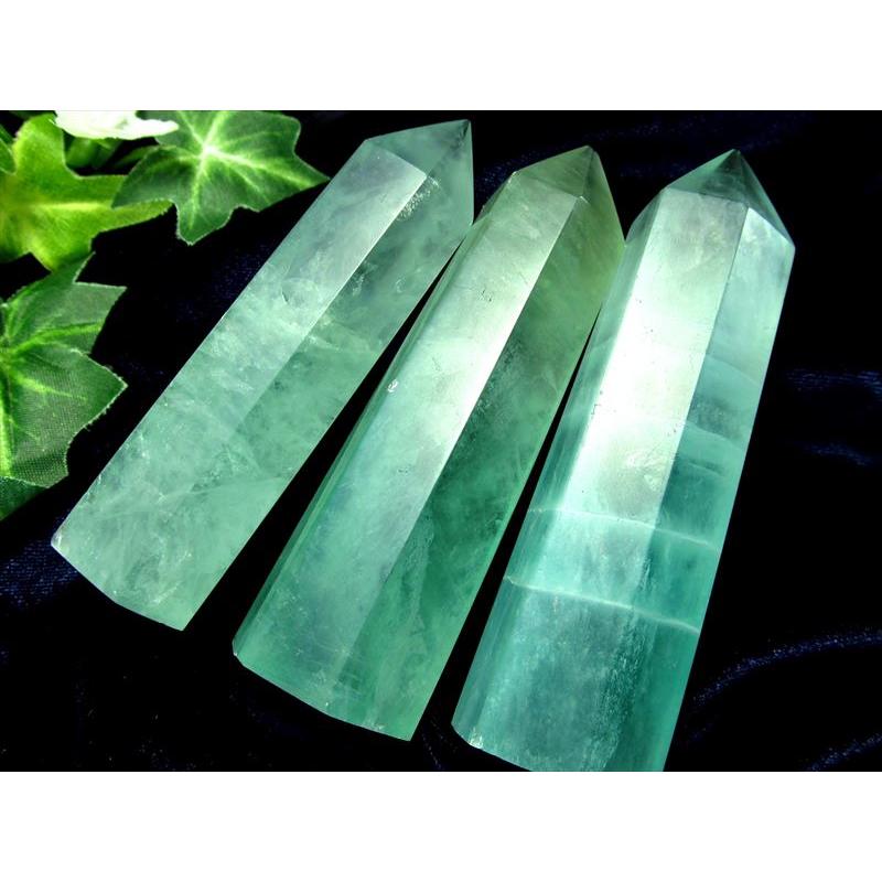 フローライト(蛍石)ポイント 重さ 90g-110g グリーンフローライト六角