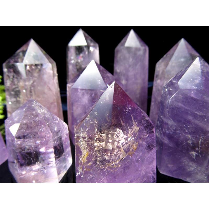 アメジストファントムドロップ涙型置物 スタンド付き