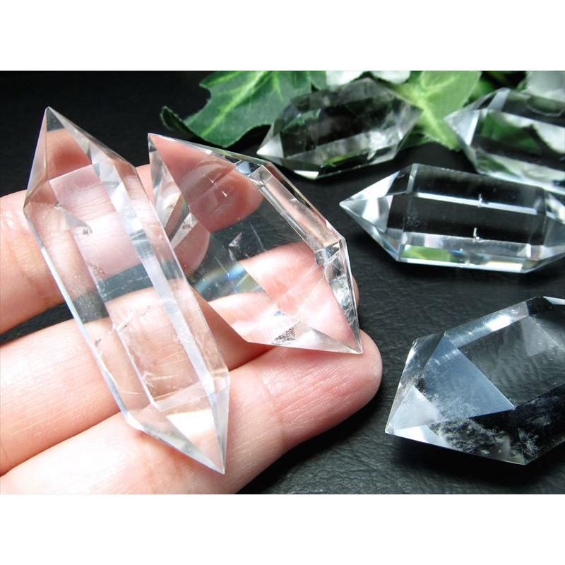 水晶 クリスタル ダブルポイント 4A 天然透明 水晶 ダブルポイント (双剣) 30g-40g 極上超透明