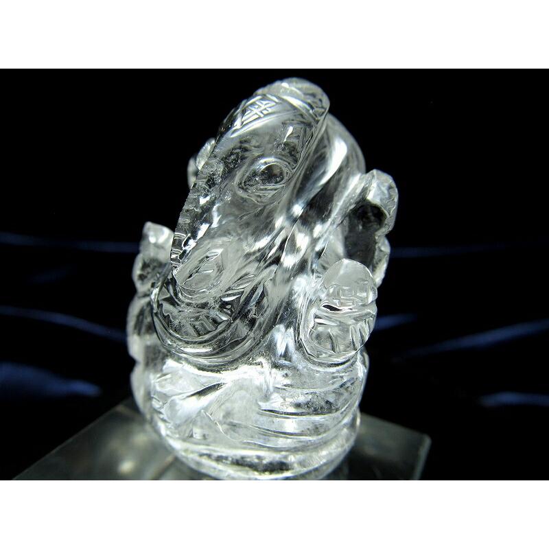 5A ヒマラヤ産天然水晶 ガネーシャ彫り置物 重さ20g-40g あらゆる障害