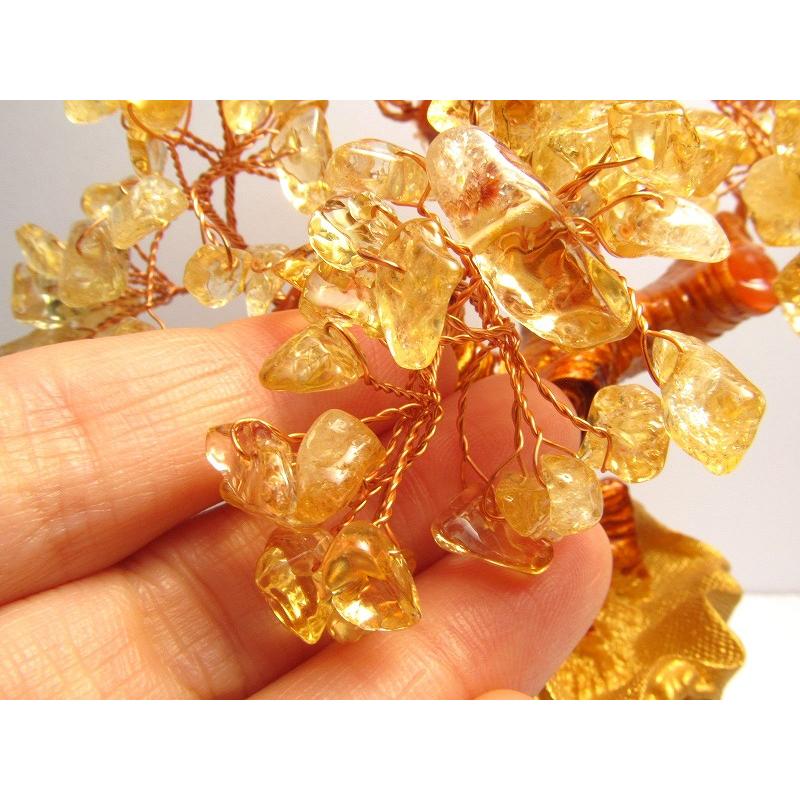 招財樹 シトリン 金のなる木 小 縦約15cm 黄水晶 風水アイテム