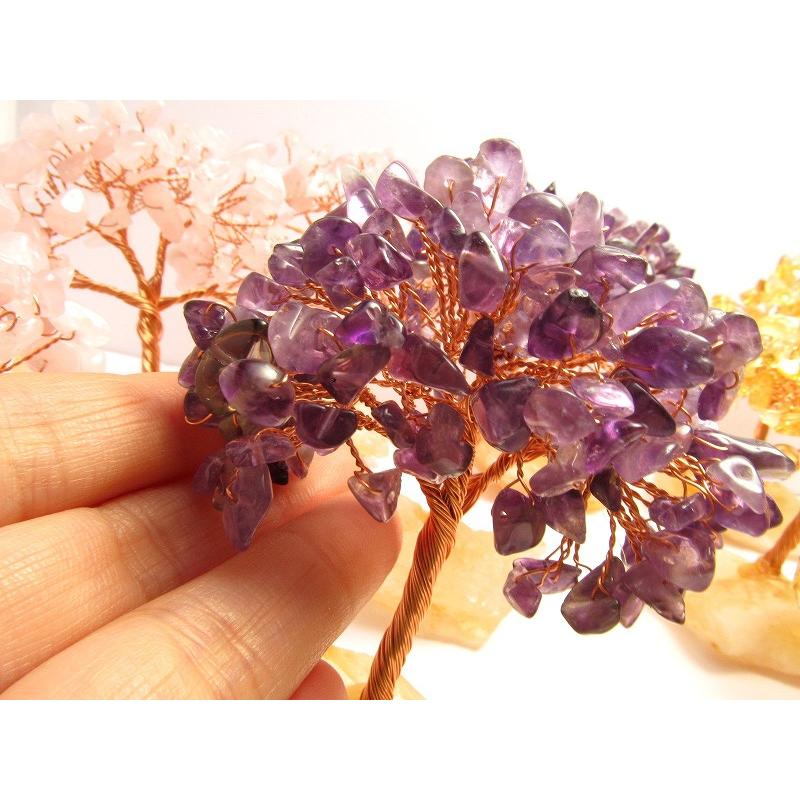 天然石ツリー 縦約10-11cm ローズクォーツ アメジスト シトリン