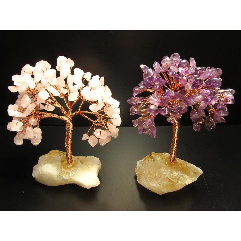 天然石ツリー 縦約10-11cm ローズクォーツ アメジスト シトリン