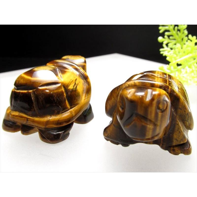 ミニサイズ タイガーアイ カメ 置物 重さ25g-40g前後 最大幅40mm前後 1  
