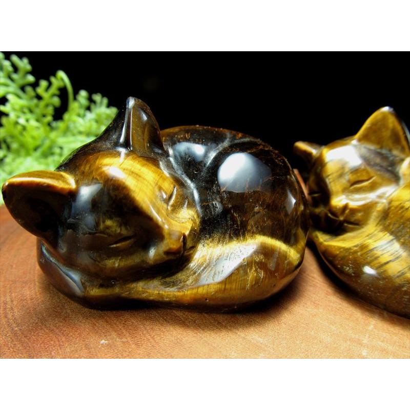 選べる4種 眠り猫 天然石置物 重さ70g-80g前後 癒しの眠り猫 愛おしい