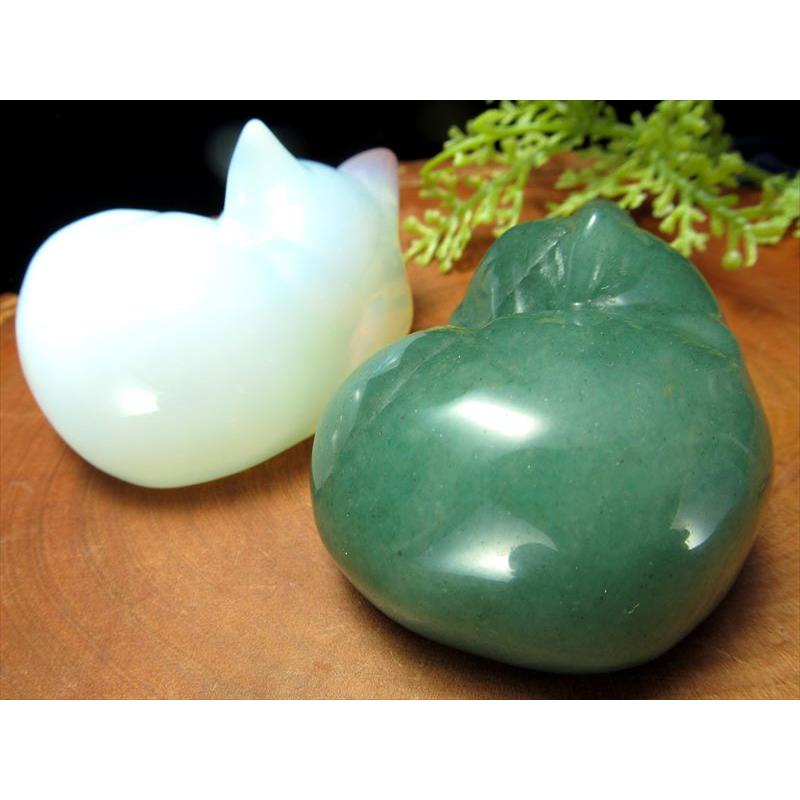 選べる4種 眠り猫 天然石置物 重さ70g-80g前後 癒しの眠り猫 愛おしい