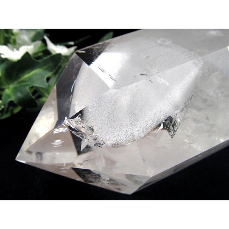 虹入り 立体ホワイトファントム 水晶 ポイント 高さ約137mm 重さ870g