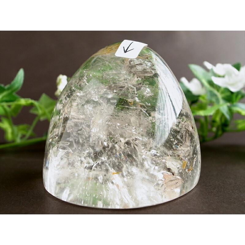 水入り&虹入り たっぷり水入り 磨き原石 重さ172g 古代の水を封入した