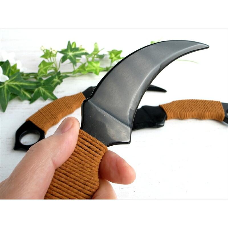 漆黒の曲線美 オブシディアン カランビット型 ナイフ 長さ約20cm 重さ