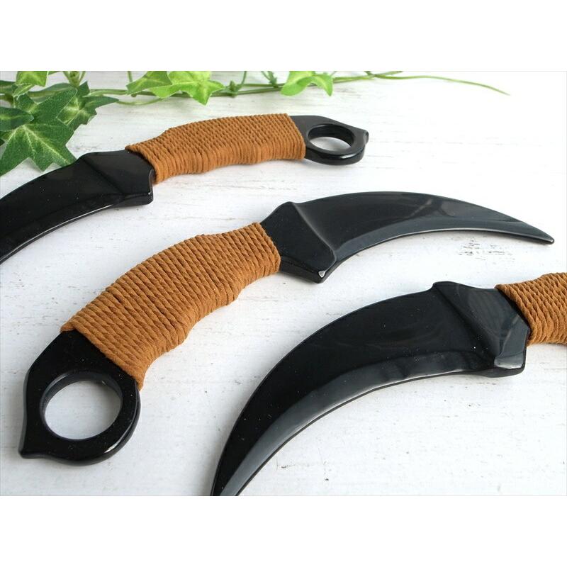 漆黒の曲線美 オブシディアン カランビット型 ナイフ 長さ約20cm 重さ