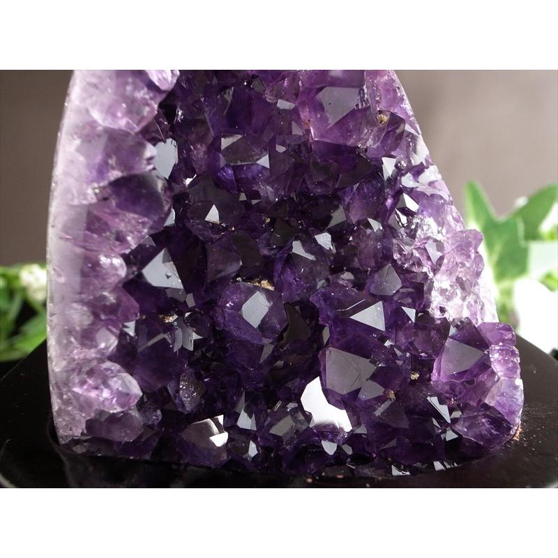 濃い紫 5A アメジスト クラスター スタンドタイプ 高さ100mm 重さ385g