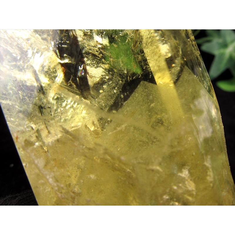 黄水晶（シトリン）天然石レインボー入り 台座付き Amazon.co.jp