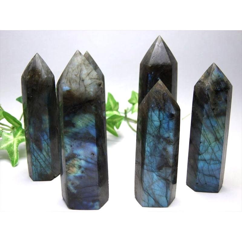 ラブラドライト ポイント 六角柱 重さ 100g-120g 1個売り ブルーや