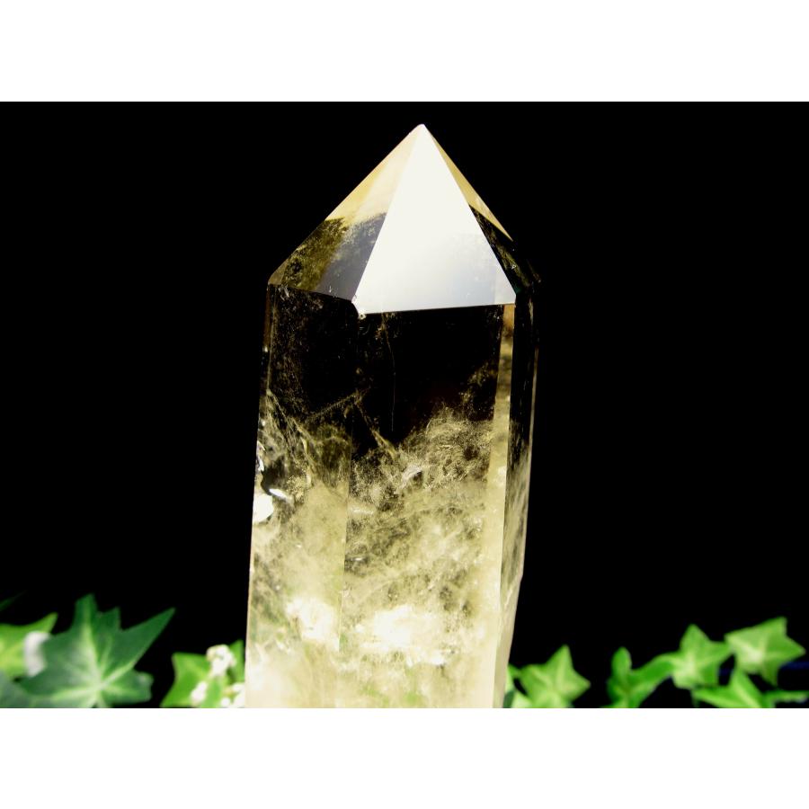 4A シトリン ポイント 六角柱 台座付 高さ約171mm 重さ429g 透明