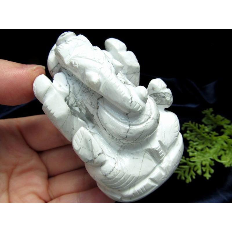 ショッピング純正品 高さ約69mm 重さ163g 菱苦土石 置物 怒りを鎮める無垢な石 彫り ハウ石 ハウライト ガネーシャ あらゆる障害を跳ね除ける守り神 Q7lwa 1点物 激安 アウトレット Jeromejack Fr