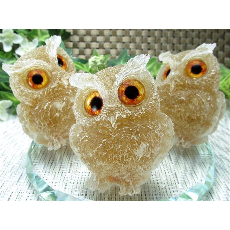 NEW天然石追加 選べる7種類 天然石サザレ入り フクロウ型 オルゴナイト