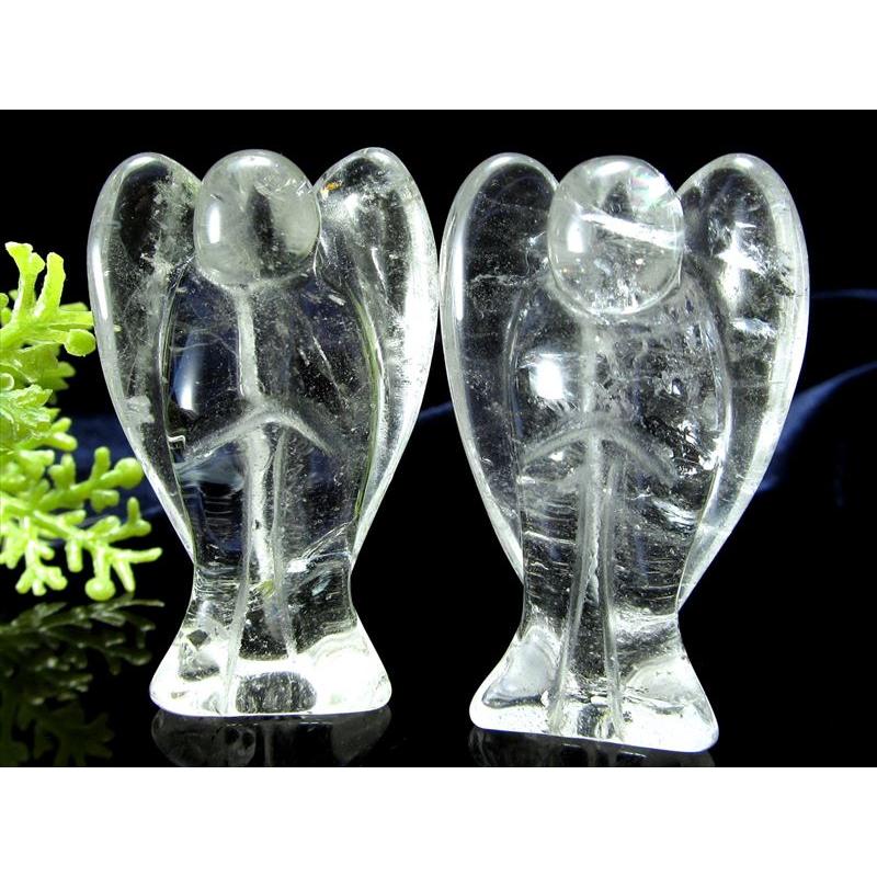 天然水晶 エンジェル彫り 1個売り 縦40mm前後 天使クリスタル