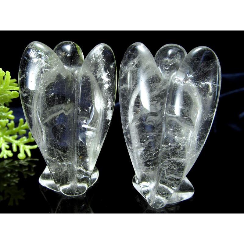 天然水晶 エンジェル彫り 1個売り 縦40mm前後 天使クリスタル