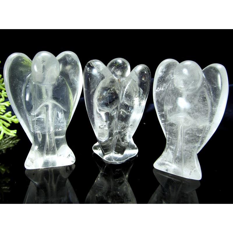天然水晶 エンジェル彫り 1個売り 縦40mm前後 天使クリスタル
