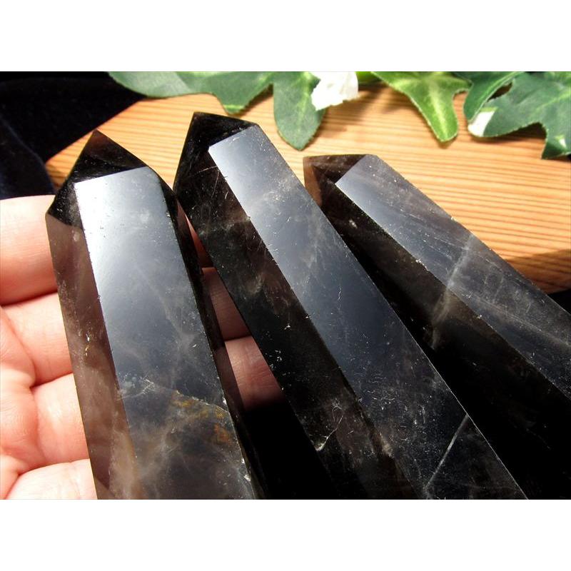 3A 黒水晶 モリオン ポイント 1個売り 重さ 90g-110g 希少 人気