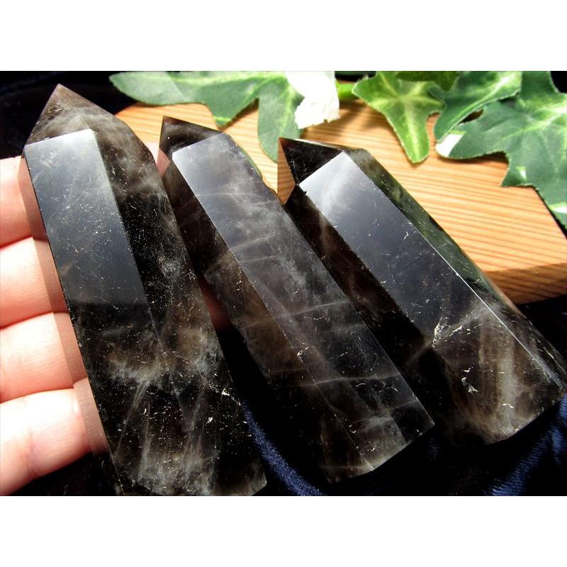 3A 黒水晶 モリオン ポイント 1個売り 重さ 90g-110g 希少 人気