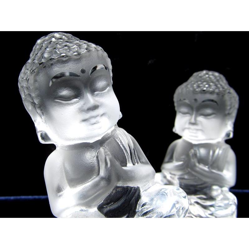 選べる台座2種類 天然水晶 ミニ大仏くん 彫刻置物 高さ35mm-45mm前後