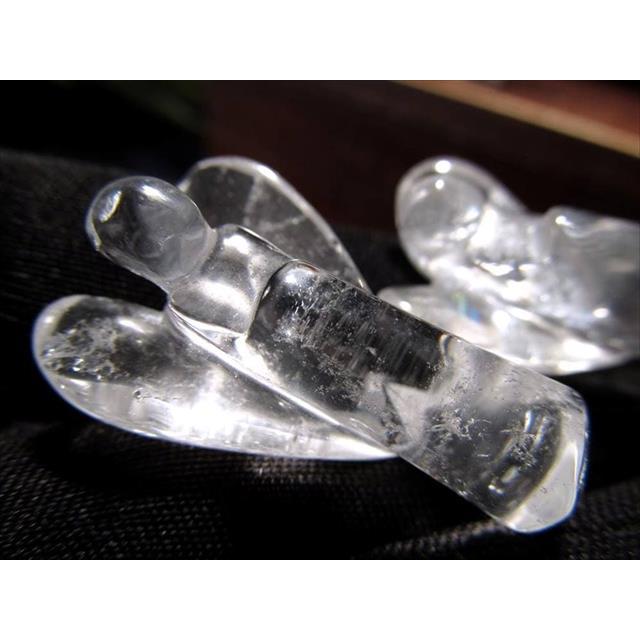 天然水晶 ミニエンジェル 彫り置物 高さ約3cm-4cm 可愛いミニサイズ 幸福を運ぶ天使モチーフ ブラジル産 | 開運 | 04