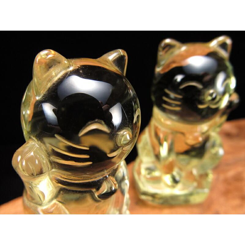 天然シトリン幸福を呼ぶ招き猫置物 シトリン 招き猫 置物 高さ約4.5cm-5cm 1個売り 商売繁盛や良縁 金運や